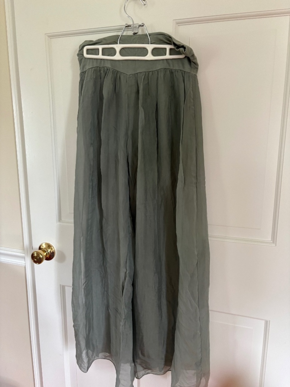 CELEDON GREEN HAREM PANTS SPLIT LEG OVERLAY CUTEST! SIZE SMALL
